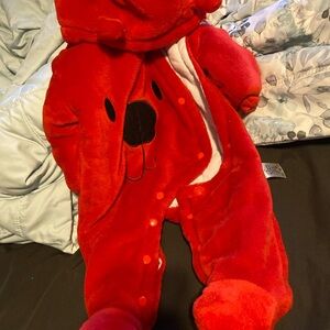 Red Bear Hooded Onesie